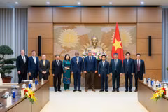 越南国会副主席阮尹英会见美国联邦众议员迈克尔·鲍姆加特纳。图自daibieunhandan.vn