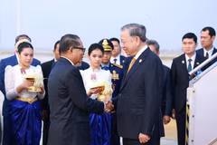 越共中央总书记苏林开始对柬埔寨王国进行国事访问。图自越通社