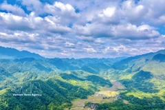 凭借海拔1700米的高度，普良（Pu Luong）山顶正逐渐成为徒步旅游（Trekking）的理想目的地。图自越通社