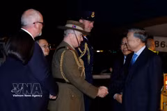 越共中央总书记、国家主席苏林抵达悉尼，开始对澳大利亚进行国事访问。图自越通社