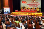 与会代表表决通过大会决议草案。图自越通社