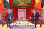 越共中央总书记苏林会见约旦哈希姆王国国王阿卜杜拉二世·伊本·侯赛因。图自越通社