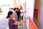 选民查看候选人信息。图自越通社