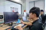 初创企业人员在岘港软件园区集中式信息技术中心工作。图自越通社