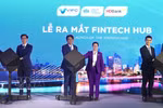 金融科技中心亮相仪式。图自越通社