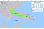 第10号台风的位置和路径。图自国家水文气象预报中心