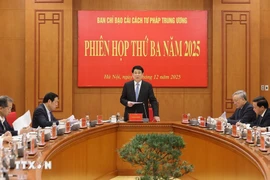 越南国家主席梁强主持中央司法改革指导委员会第三次会议 图自越通社