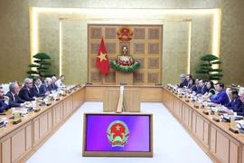 陈红河与欧委会IUU检查团举行工作会谈 图自越通社 