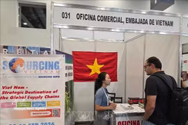 国际企业在越南展位参观了解。图自越通社