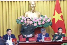 公安部部长黎国雄发表讲话 图自越通社