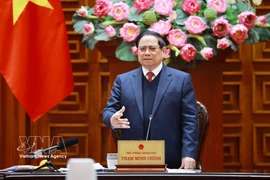 越南政府总理、国家核电站建设指导委员会主任范明政在政府总部主持召开指导委员会第五次会议 图自越通社