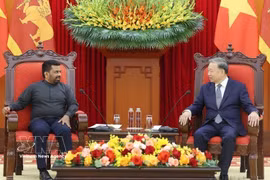 2025年5月4日下午，越共中央总书记苏林在河内会见了正在对越南进行国事访问并出席联合国卫塞节（Vesak）的斯里兰卡总统、斯里兰卡人民解放阵线（JVP）领导人阿努拉·库马拉·迪萨纳亚克。图自越通社