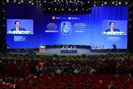越南政府总理范明政在会议上作主旨发言。图自Vietnam+