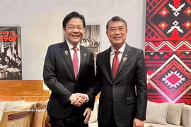 越南政府总理黎明兴会见新加坡总理黄循财 图自越通社