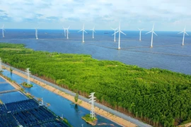 位于向玲乡的风电场是广治省风电项目最为集中的地区。图自越通社