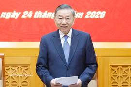 越共中央总书记、国家主席苏林在会议上发表讲话 图自越通社 