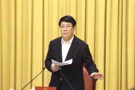 越南国家主席梁强发表讲话 图自越通社