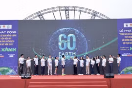 2026年3月21日，以“绿色创新，绿色未来”为主题的“全民高效节约利用能源暨响应2026年地球一小时活动”启动仪式在河内举行。图自越通社