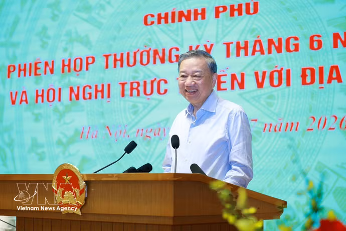 越共中央总书记、国家主席苏林在会上发表指导性讲话。图自越通社