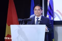 越南总理范明政出席论坛。图自越通社
