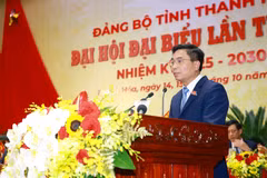 阮尹英同志连任清化省委书记。图自越通社