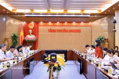 工作会谈现场。图自越通社