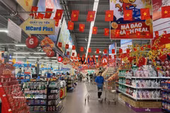 越南商品在超市中的占比保持在高位。图自越通社
