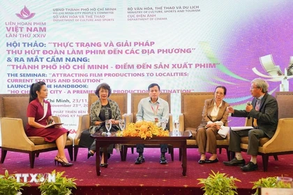 与会演讲者和专家在研讨会上重点分享了在构建电影制作环境方面的国际经验、各地方对摄制组的支持政策、电影产业的国际合作趋势等。图自越通社