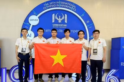 参加2026年国际信息学奥林匹克竞赛（IOI）的4名越南学生全部获奖。图自MOET