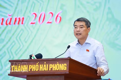 越南政府总理黎明兴发表讲话。图自越通社