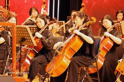 “新年音乐会”（New Year Concert）艺术晚会在海防市凤凰剧院的现代艺术空间内倾情上演。图自越通社