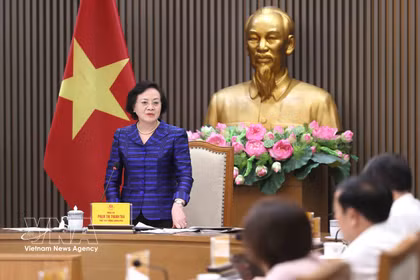政府副总理范氏清茶主持会议。图自越通社