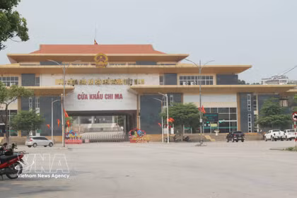 芝麻（越南）—爱店（中国）口岸通关活动基本恢复。图自越通社