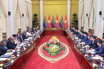 会谈现场。图自越通社