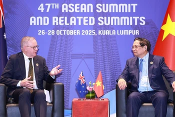 范明政总理会见澳大利亚总理安东尼·阿尔巴尼斯。图自越通社