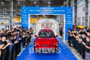 VinFast汽车第20万辆整车下线。图自越通社