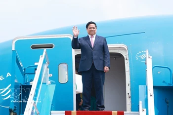 越南政府总理范明政启程对俄罗斯进行正式访问。图自越通社