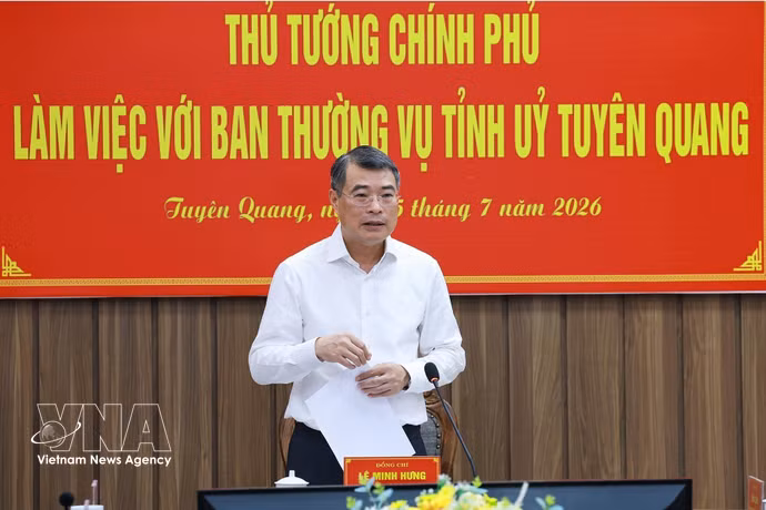 政府总理黎明兴发表讲话。图自越通社