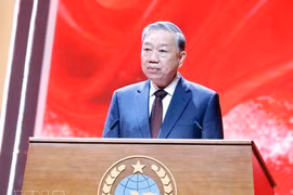 苏林总书记在活动上发言。图自越通社