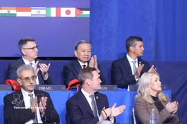 越共中央总书记苏林出席加沙和平委员会开幕会议。图片来源：越通社