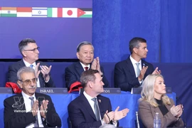 越共中央总书记苏林出席加沙和平委员会开幕会议。图片来源：越通社