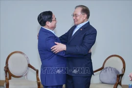政府总理范明政会见马来西亚总理安瓦尔·易卜拉欣。图自越通社