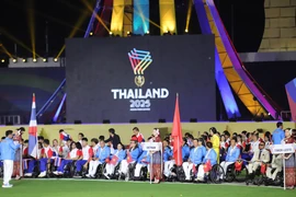 出席开幕式的越南残疾人体育代表团。图片来源：越通社