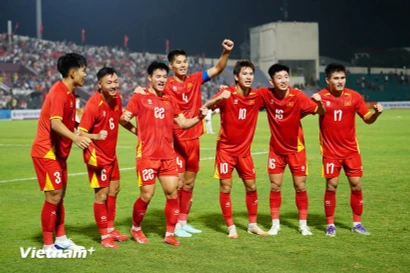 越南U23足球队。图自vietnam+