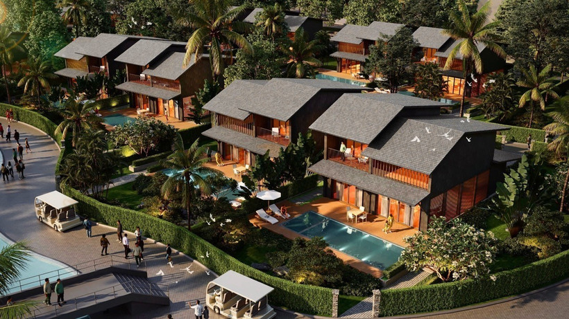 三日月日式度假村与温泉（Mikazuki Japanese Resorts & Spa）项目二期的效果图。图自越通社