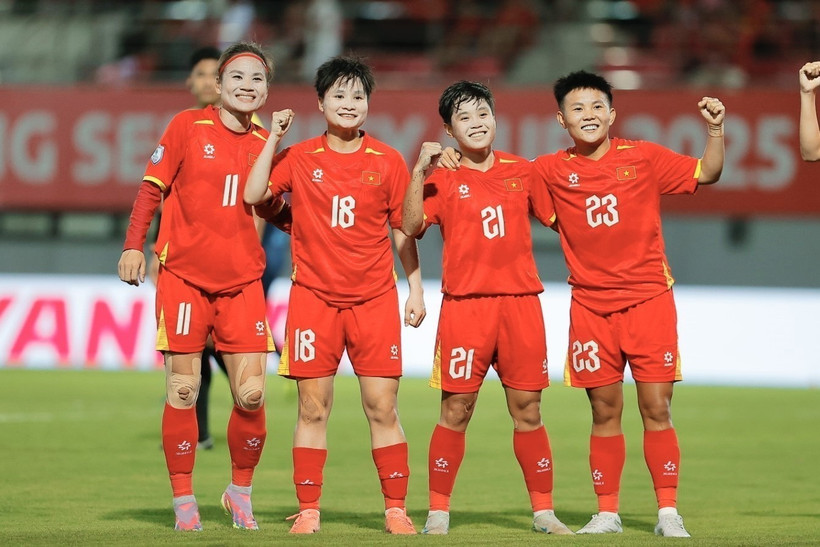 南女足以6-0大胜柬埔寨女足，迎来开门红。图自越通社