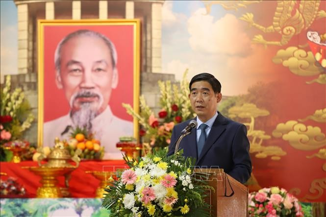 越南驻泰国大使范越雄发表讲话。图自越通社