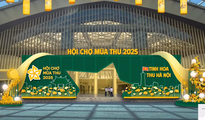 2025年秋季博览会入口大门的设计灵感源自河内的标志性形象。图自Vietnam+