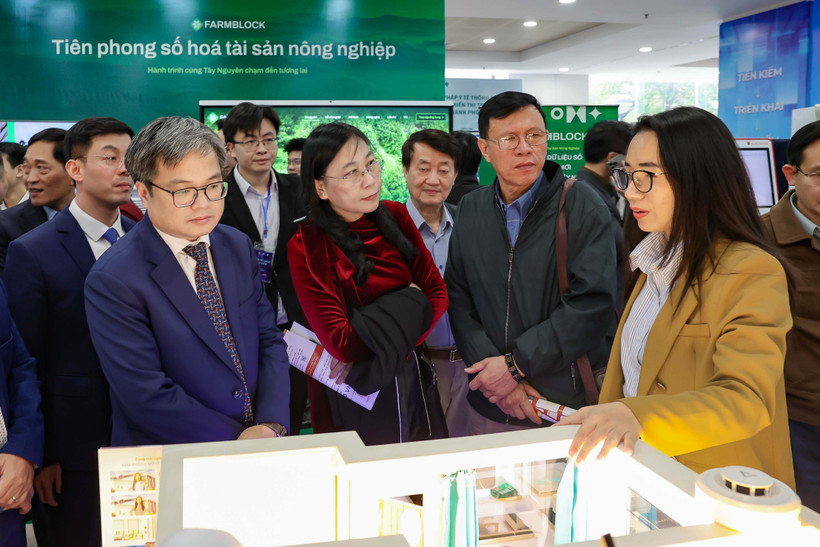 河内市领导参观河内技术交易平台。图自越通社