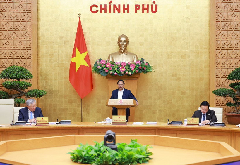 范明政总理在会上发表讲话。图自越通社